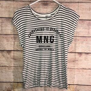 MANGO Striped Tee Size XS